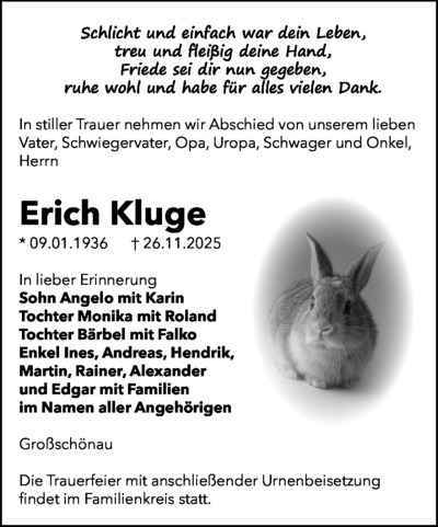 Familienanzeigen - Trauer