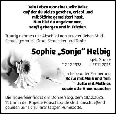 Familienanzeigen - Trauer