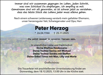 Familienanzeigen - Trauer