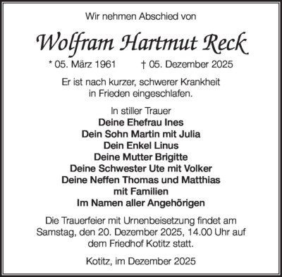 Familienanzeigen - Trauer