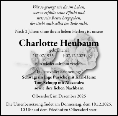 Familienanzeigen - Trauer