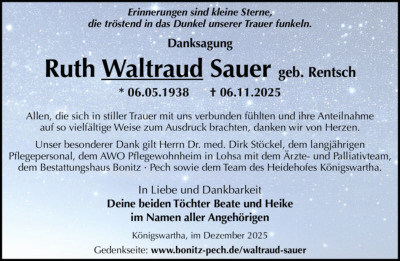 Familienanzeigen - Trauer