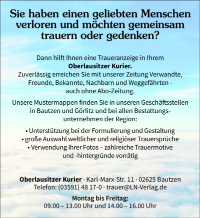 Familienanzeigen - Trauer