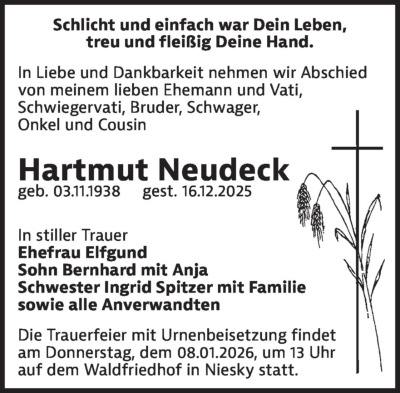 Familienanzeigen - Trauer
