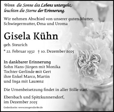 Familienanzeigen - Trauer