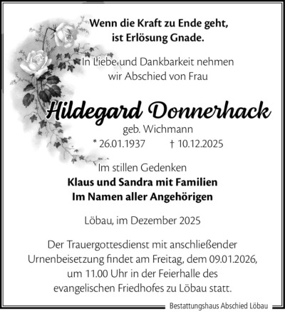 Familienanzeigen - Trauer