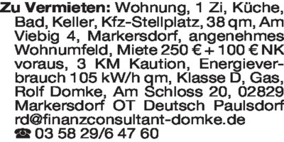 Vermietung - Wohnungen