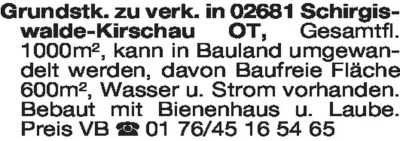 Immobilienangebote - Grundst&uuml;cke