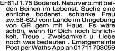 Fundgrube - Er sucht Sie