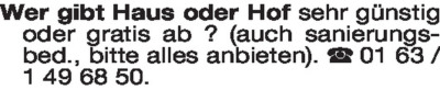 Immobiliengesuche - Wohnhäuser