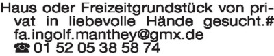 Immobiliengesuche - Wohnhäuser