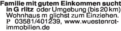 Immobiliengesuche - Wohnhäuser