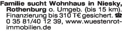 Immobiliengesuche - Wohnhäuser