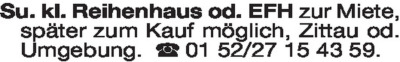 Immobiliengesuche - Wohnhäuser