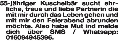 Fundgrube - Er sucht Sie