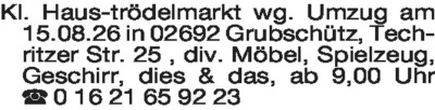 Fundgrube - Verk&auml;ufe