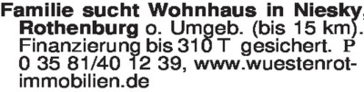 Immobiliengesuche - Wohnhäuser