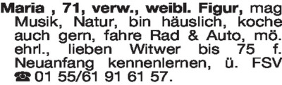 Fundgrube - Bekanntschaften