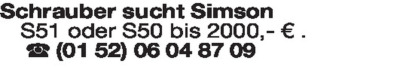 Fahrzeuggesuche - Mofa/Moped