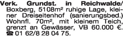 Immobilienangebote - Grundst&uuml;cke