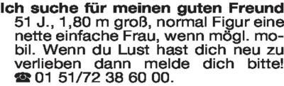 Fundgrube - Er sucht Sie