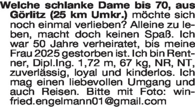 Fundgrube - Er sucht Sie