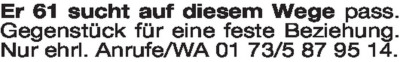 Fundgrube - Er sucht Sie