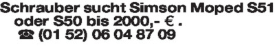 Fahrzeuggesuche - Mofa/Moped
