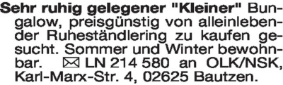 Immobiliengesuche - Verschiedenes