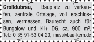 Immobilienangebote - Grundstücke