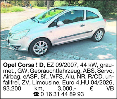 Fahrzeugverkäufe - Opel