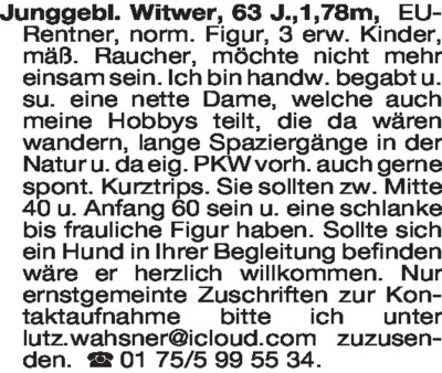 Fundgrube - Er sucht Sie