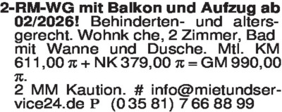 Vermietung - Wohnungen