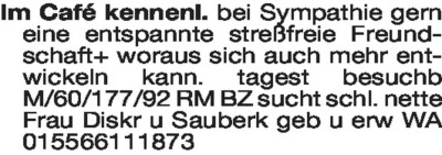 Fundgrube - Kontakte