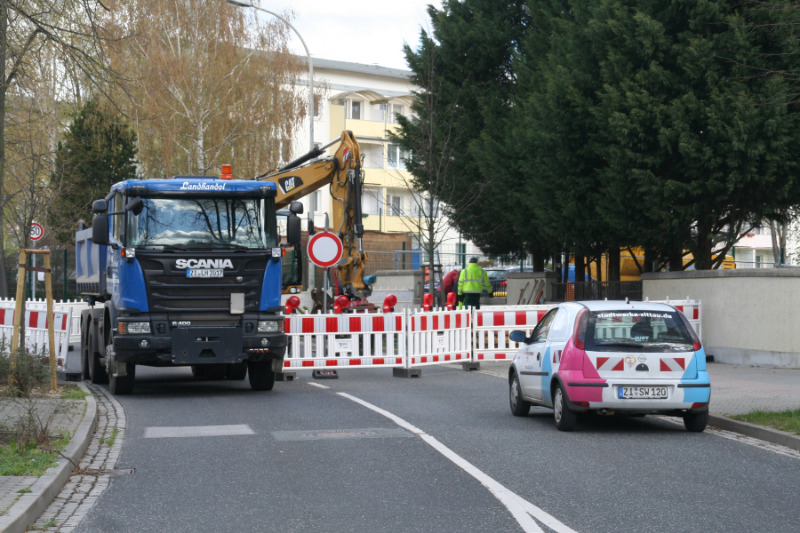 Leipziger Straße voll gesperrt