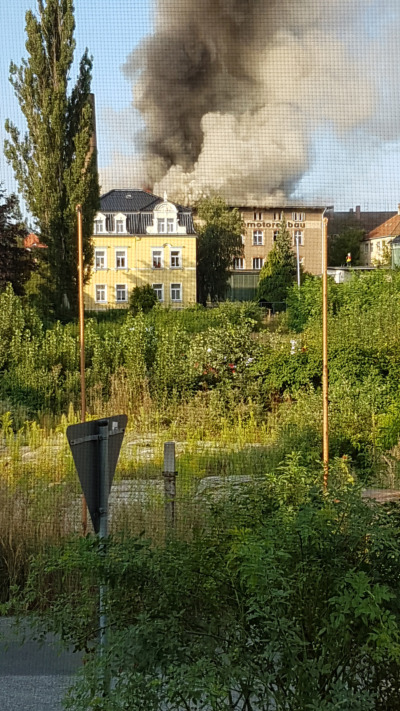 Großbrand an  früherer Fabrik