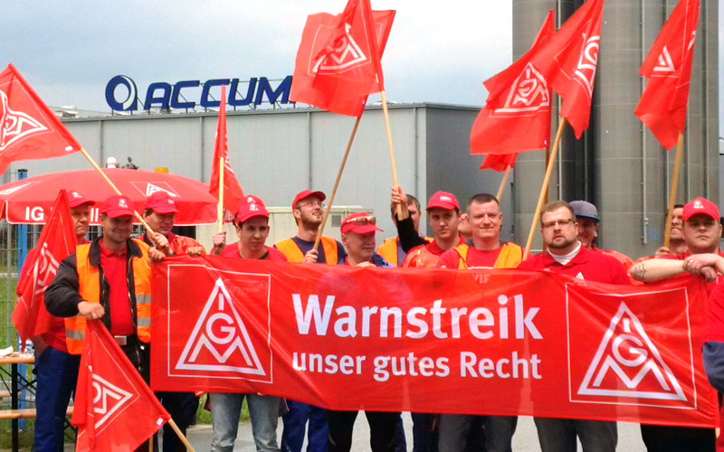 Warnstreik  bei Accuma