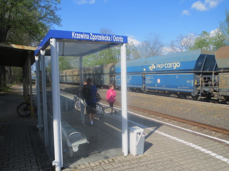 Ostritzer Bahnhofstation auf polnischem Territorium