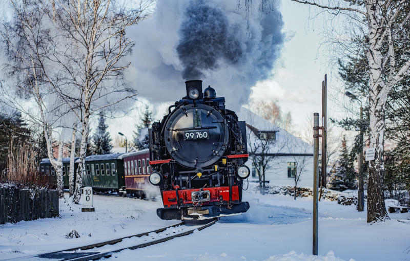 Weihnachtsmann bei der Zittauer Schmalspurbahn 