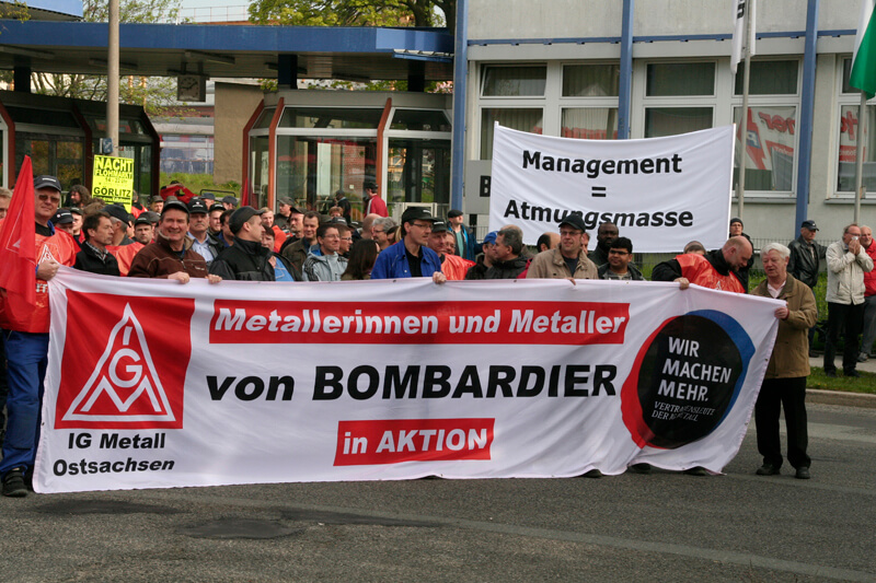 IG Metall mit Warnstreik bei Bombardier