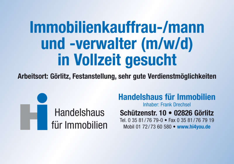 Immobilienkauffrau-/mann und -verwalter (m/w/d) gesucht