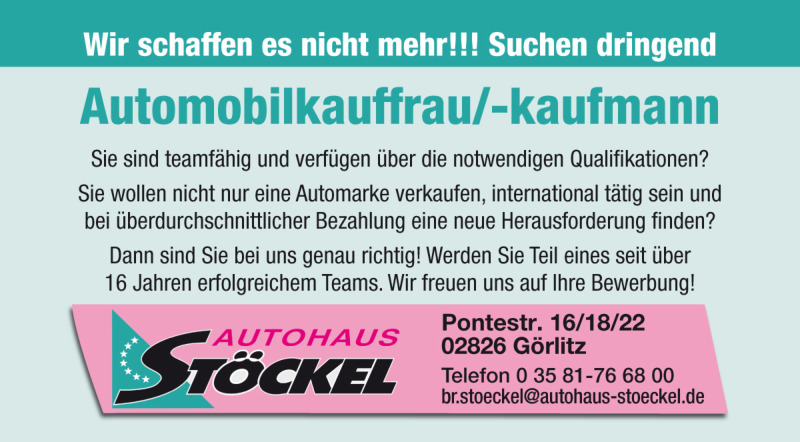 - Anzeige - Autohaus Stöckel