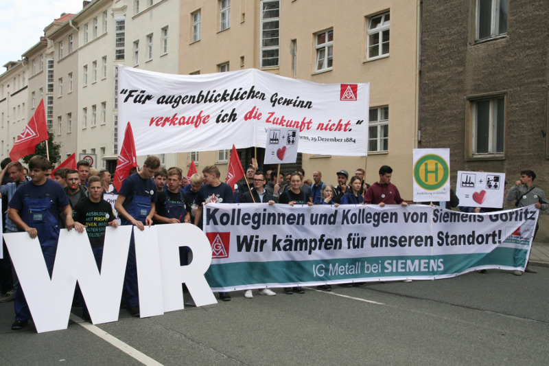 Siemens-Auszubildende kämpfen in Görlitz um ihre Zukunftschance