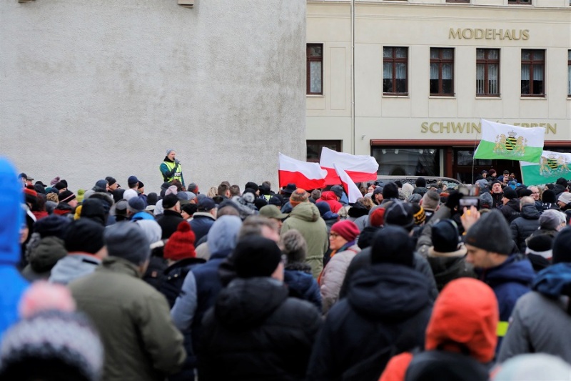 Görlitz erlebt Protest gegensätzlicher Lager