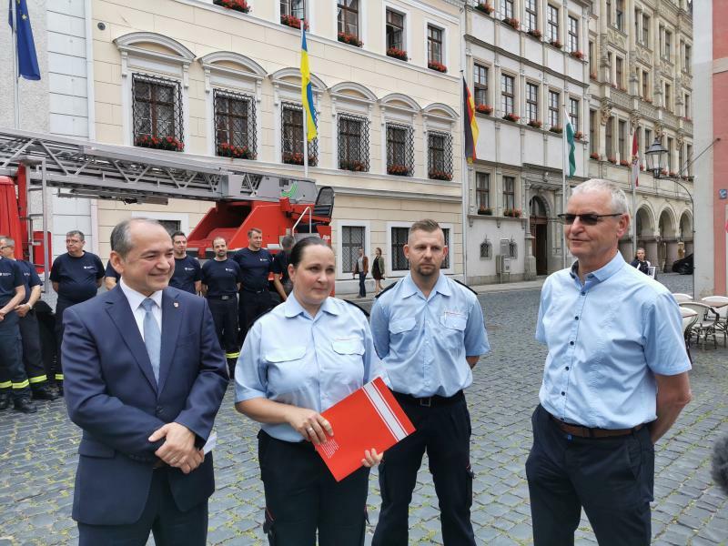 Görlitz gibt Feuerwehrdrehleiter in die Ukraine ab