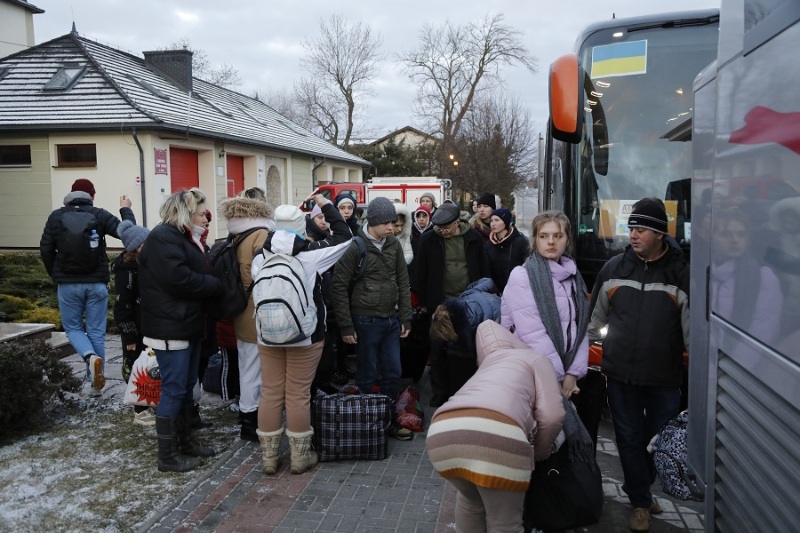 Ukraine-Flüchtlinge sind an Bord gegangen