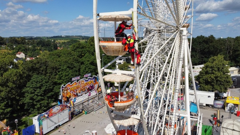 Höhenrettung auf dem Jahrmarkt