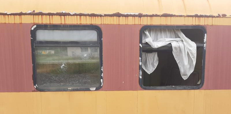 Vandalismusschäden am Schlafwagen in Löbau