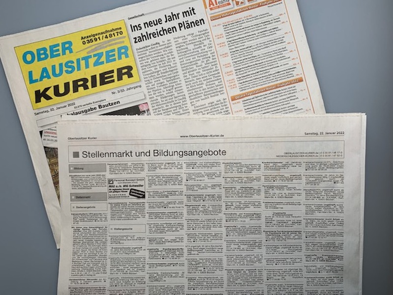 Gefälschte Stellenanzeigen in unseren Zeitungen und bei Alles-Lausitz.de?