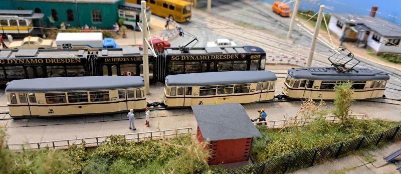 Modell und Bahn wieder in den Messehallen Löbau